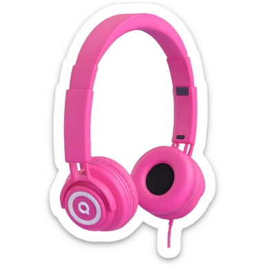 pink headphones 3d emoji style sticker