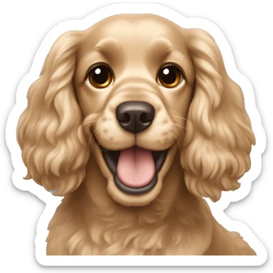 Beige cocker spaniel smiling sticker