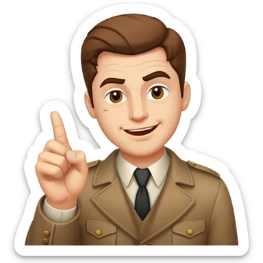 man winking and pointing fingers like a pistol sticker