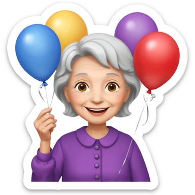 balloons holder ol woman sticker