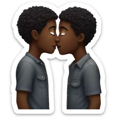 2 black boys kissing  sticker