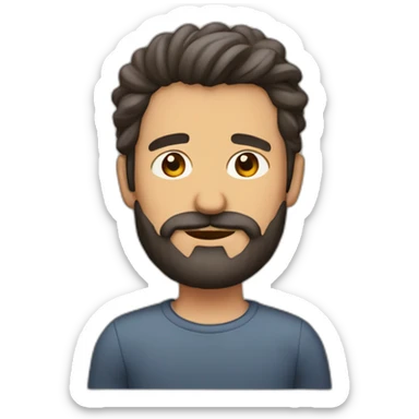 hombre 35 años crespo con barba sticker