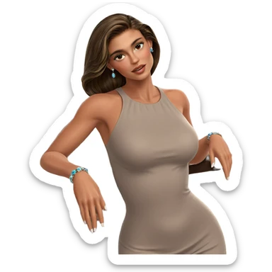 ocean beauty with elegant jewelry sticker