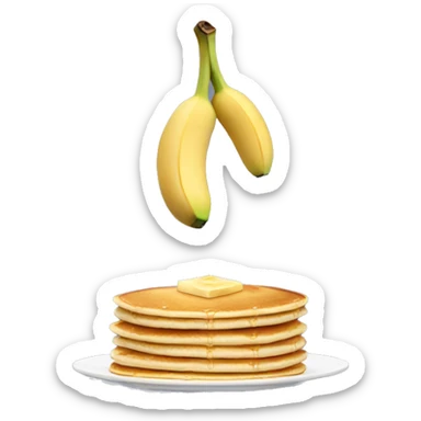 Pancakes with banana and peanut butter sticker