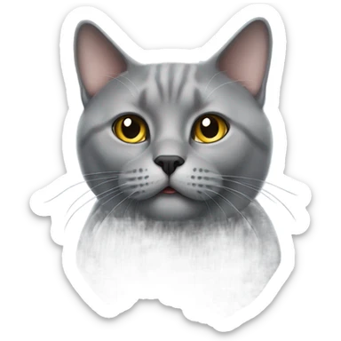 Grey British Cat sticker