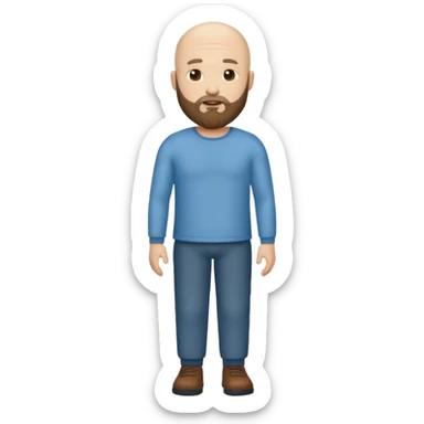 Bald white man with beard and no arms or legs sticker