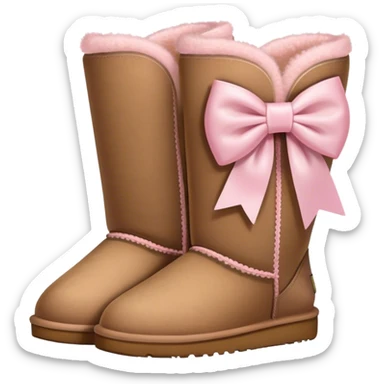 light brown uggs with light pink bow  sticker