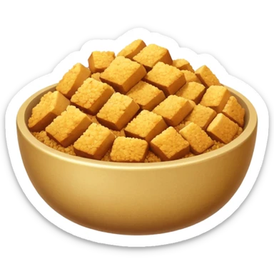 breadcrumbs object icon, bowl of breadcrumbs, 3D cartoon, mobile game icon style, clean background, no text, no watermark
 sticker