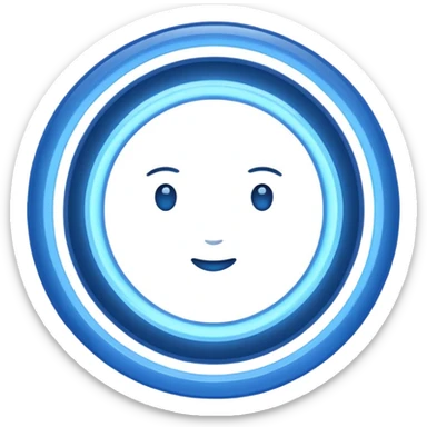 circular blue halo sticker