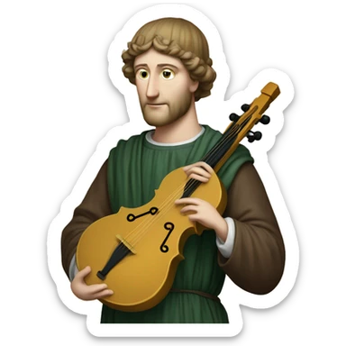 Petrarch holds a lyre in his hand sticker