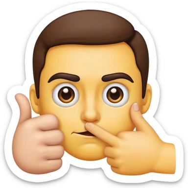 Emoji sucking thumb with thick eyebrows  sticker