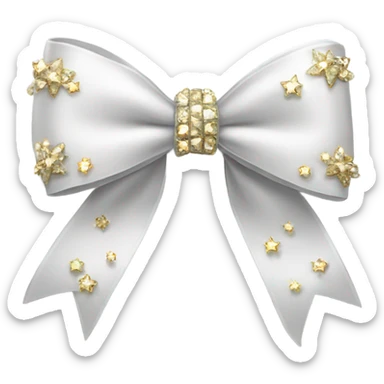 A white bow with sparkle  sticker