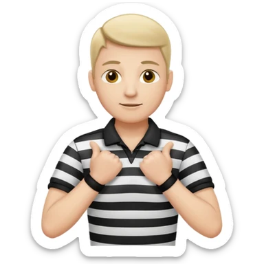 referee with crossed arms up sticker