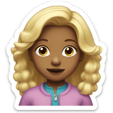 a cartoon picture of a 2 year old girl sticker