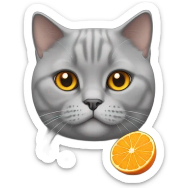 British shorthair cat with orange eyes sticker