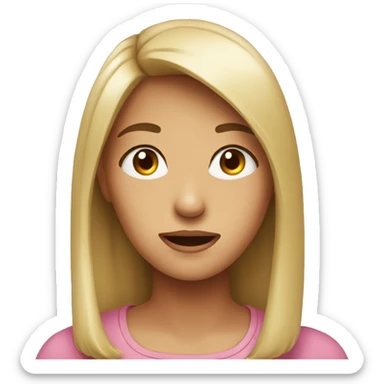 Girls face when someone said thing that hurt them sticker