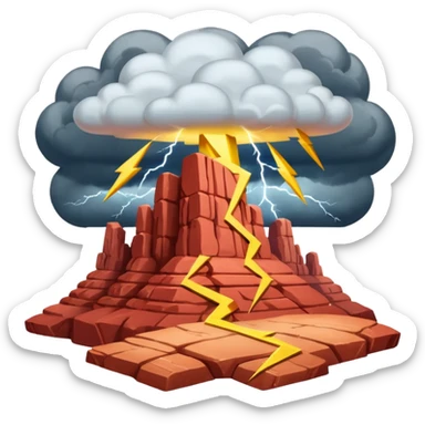create a red rock style thunder sticker