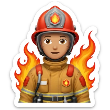 Firefighter on fire sticker
