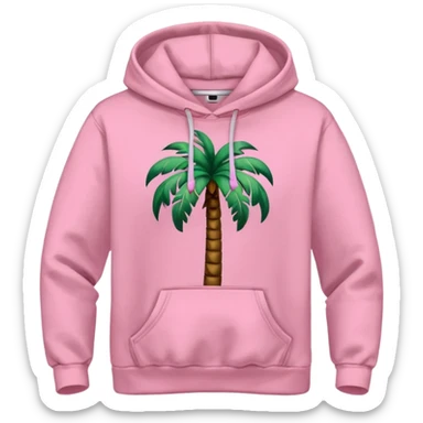 Pink palm puff hoodie sticker