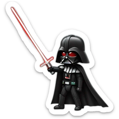 dark vador qui tient un sabre laser rouge sticker