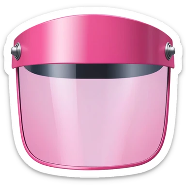 heavy duty pink shield visor, massive thickness, exaggerated Y2K style, substantial design sticker