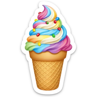 Ice Cream Rainbow Swirl Soft Serve sticker