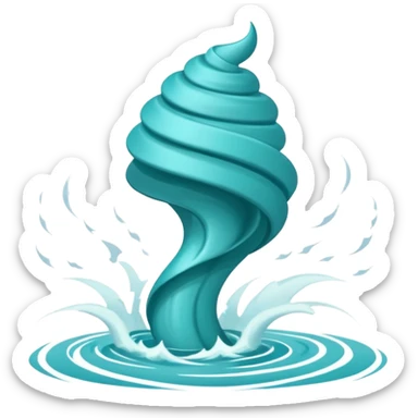 Swirling tornado coming out of the water mark the colur teal sticker