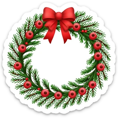 christmas wreath border with space inside sticker