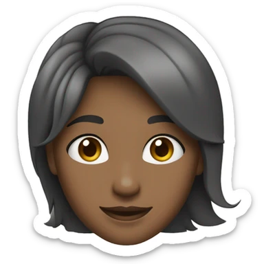 Mulher branca cabelo preto liso médio piscando de um olho só com um sorriso sticker