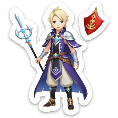 Diluc Ragnvindr (from Genshin Impact) (full body) sticker