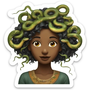 girl with snakes for hair  sticker