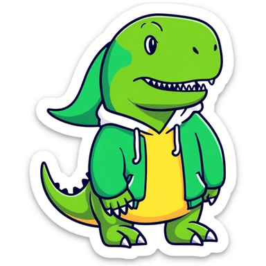 Trex wearing hoody sticker