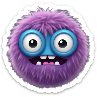 cute fuzzy monster sticker