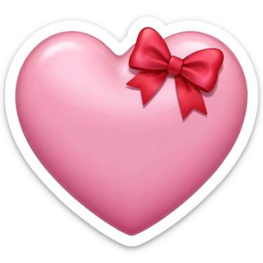 pink heart with bow in it  sticker