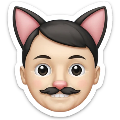 adolf hitler with cat ears  sticker