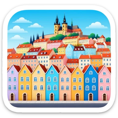 Colourful houses in Praag sticker
