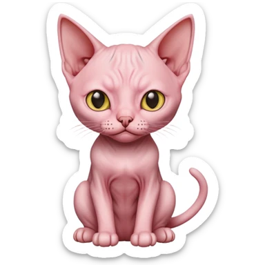 Hairless cat sitting sticker