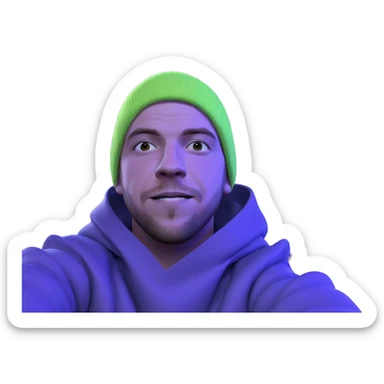 bearded boy looking at you sticker