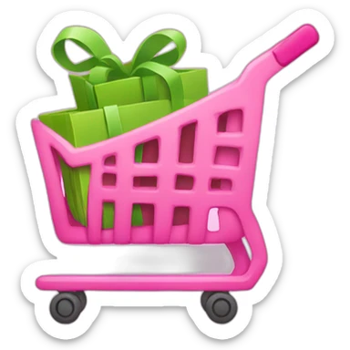 Pink Shopping Cart sticker