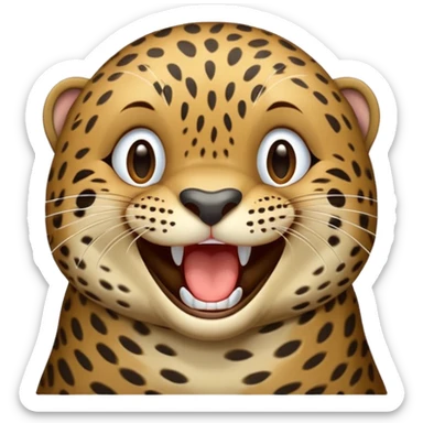 Seal leopard laugh sticker