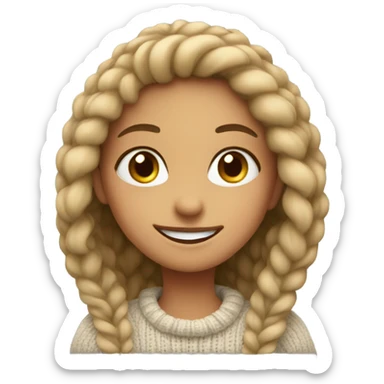 smiling girl in cozy sweater sticker