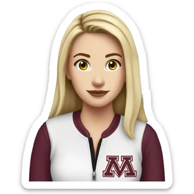 White girl wearing A&M merch in front of home sticker