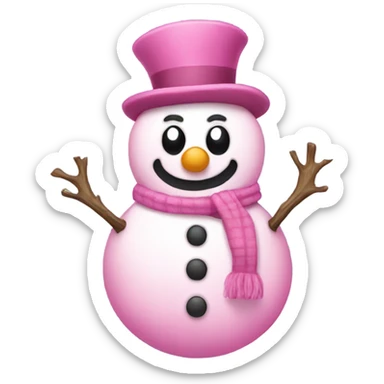 pink snowman sticker