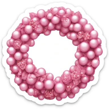 Pink wreath with pearls sticker