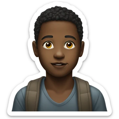 realistic portrait of a boy without words sticker