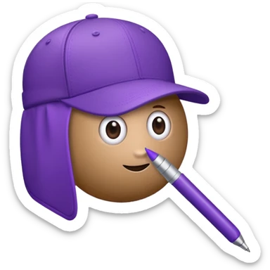 A plastic brown ball cap and the long rectangle purple. (With a pen) And looks like a BFDI style sticker