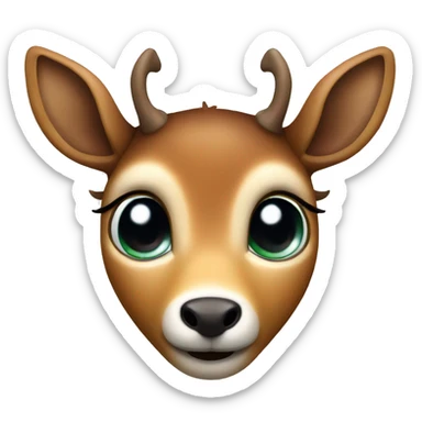 deer with eyes in the shape of heart emoji, deer's eyes are hearts sticker