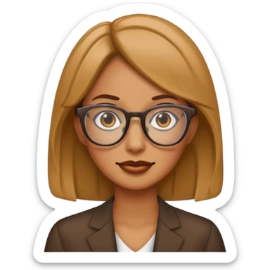 mujer trigueña con lentes sticker