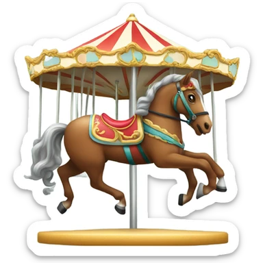 Horse riding a carousel sticker
