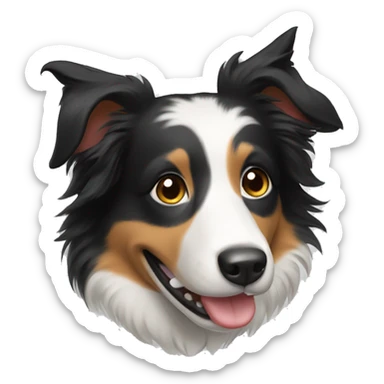 A border collie female smiling  sticker